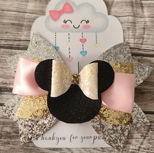 Hair bow Minnie pink